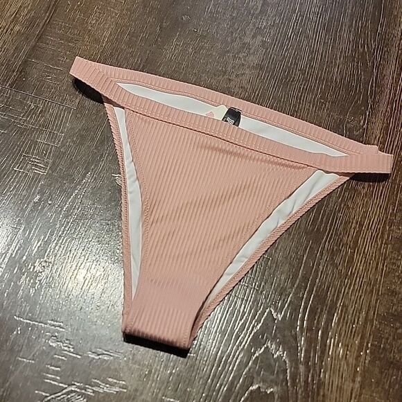 Pink Ribbed High Waist High Cut Leg Bikini Bottoms - Picture 15 of 16